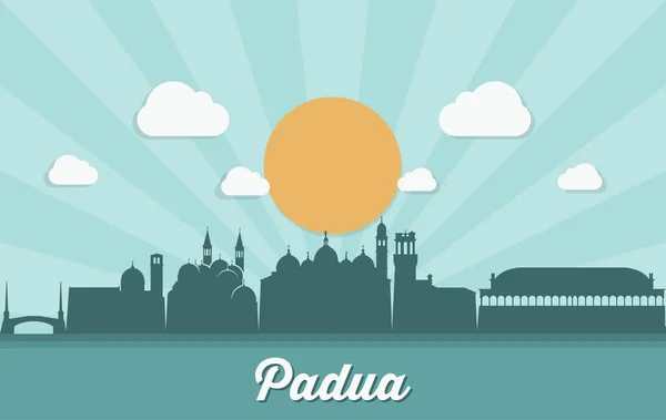Ontwerp van de skyline van Padua — Stockvector