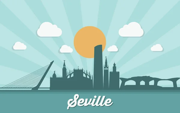 Diseño del skyline de Sevilla — Vector de stock