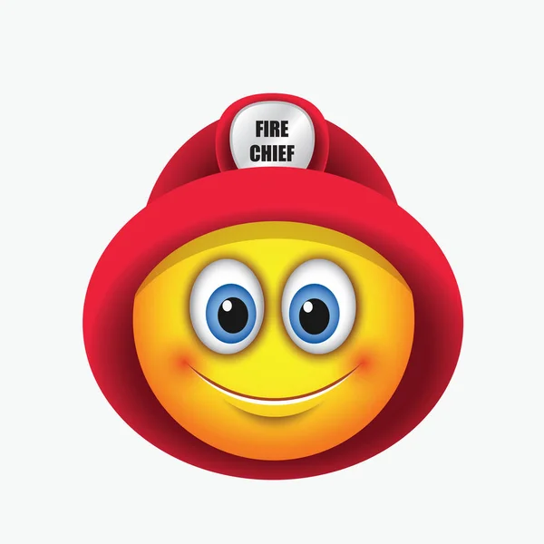 Cute firefighter  emoji — Stock Vector