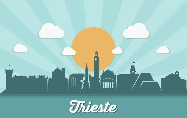 Trieste Skyline tasarımı — Stok Vektör