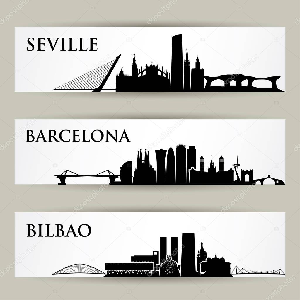 Spain cities skylines banners