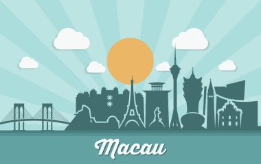 Design of Macau skyline clipart