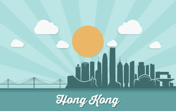 Σχεδιασμός του ορίζοντας του Χονγκ Κονγκ — Διανυσματικό Αρχείο