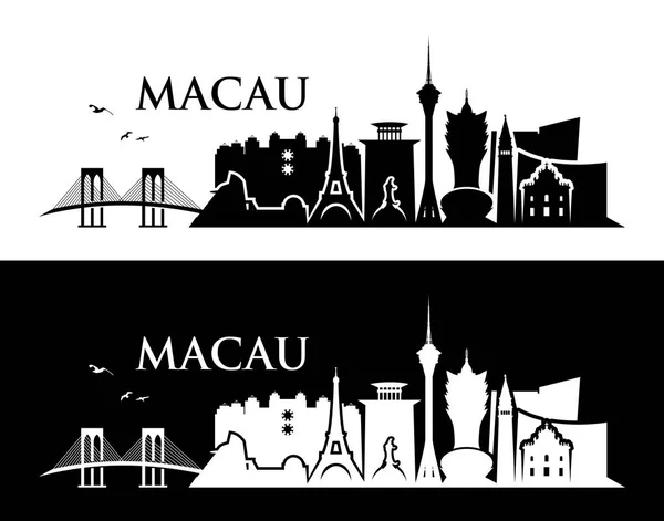 Design of Macau skyline — Stock Vector