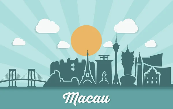 Design of Macau skyline — Stock Vector