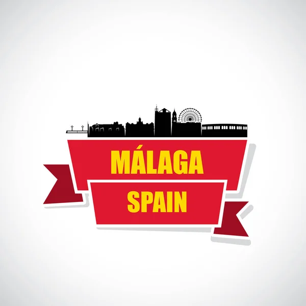 Conception de Malaga skyline — Image vectorielle