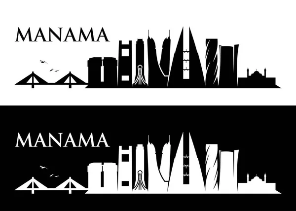 Progettazione dello skyline di Manama — Vettoriale Stock