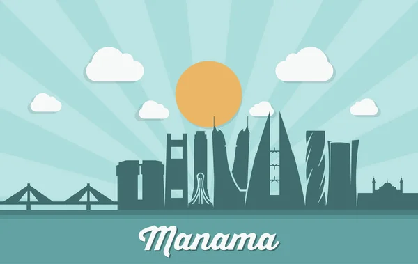 Conception de la skyline Manama — Image vectorielle