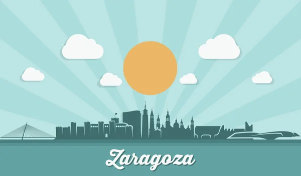 Skyline Zaragoza - España — Archivo Imágenes Vectoriales