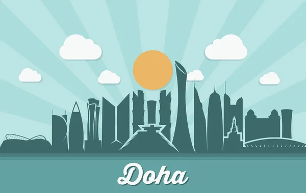 Doha skyline - Qatar — Stok Vektör