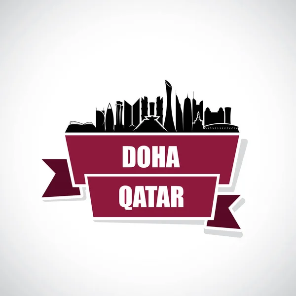 Horizonte de Doha - Qatar — Vector de stock