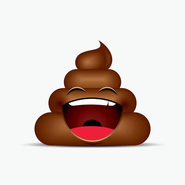 Poo emoticon, emoji - cara de cocô —  Vetores de Stock