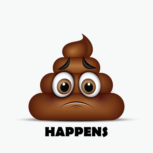 Poo emoticon, emoji - poop gesicht — Stockvektor