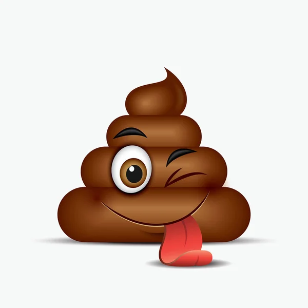 POO emotikon mrugania, emoji — Wektor stockowy