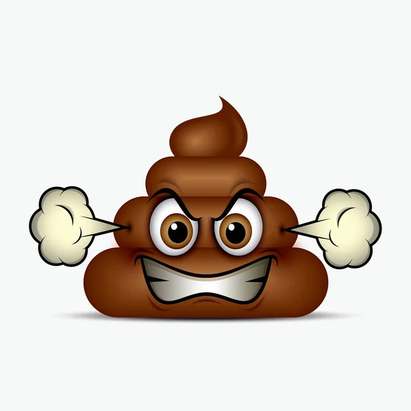 Emoticon de cocó irritado, louco —  Vetores de Stock