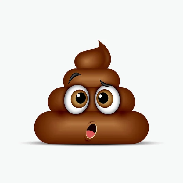 Confused poo emoticon, emoji — Stock Vector