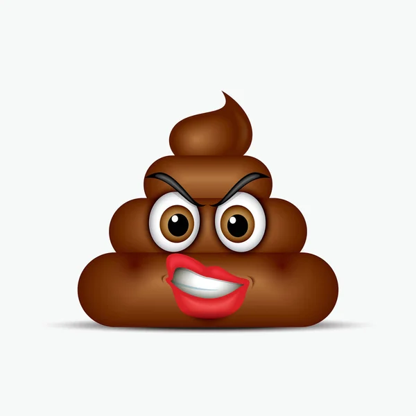 Boos poo emoticon. — Stockvector