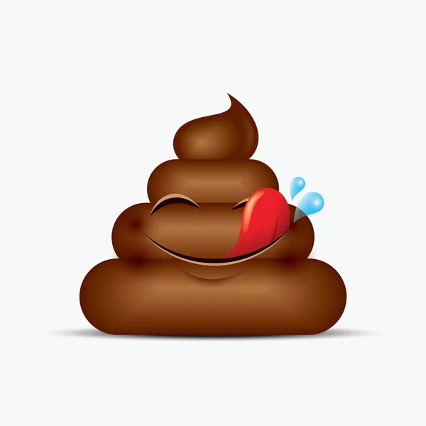 Hongerige poo emoticon. — Stockvector