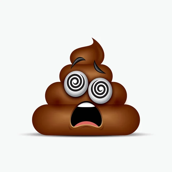 Poo emoticon zeigt Zähne — Stockvektor