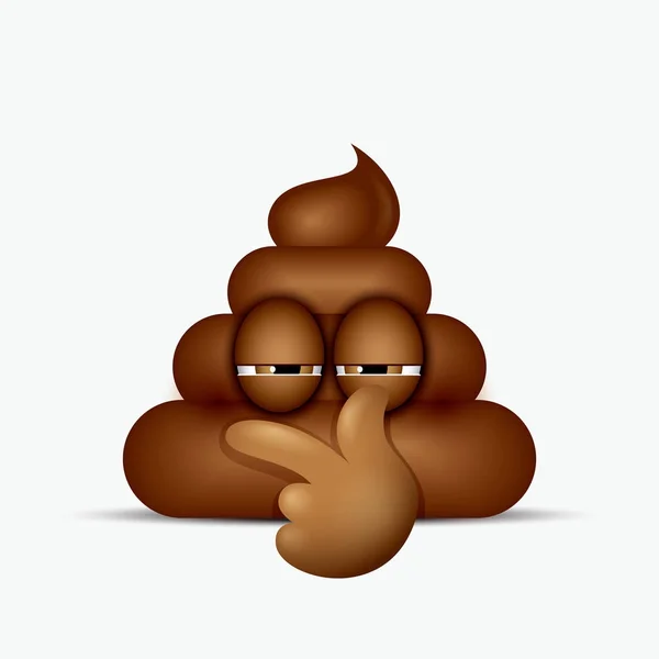 Emoticono Poo mostrando los dientes — Vector de stock