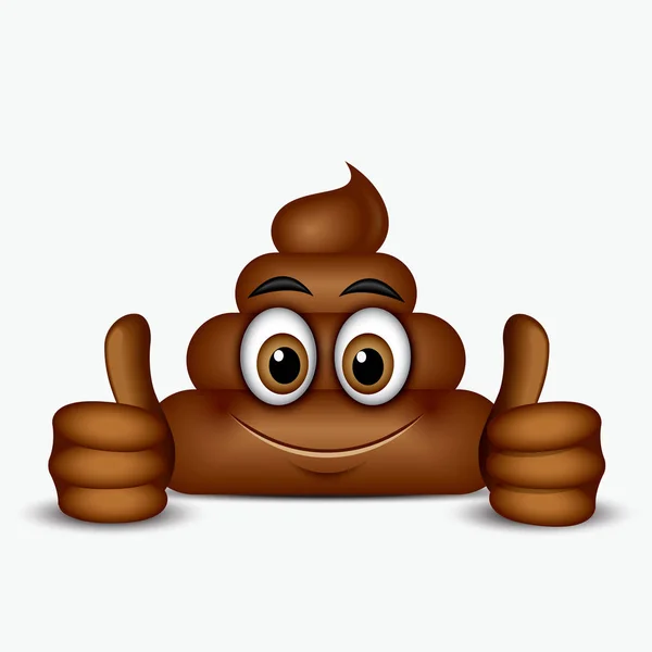 Emoticono Poo mostrando los dientes — Vector de stock