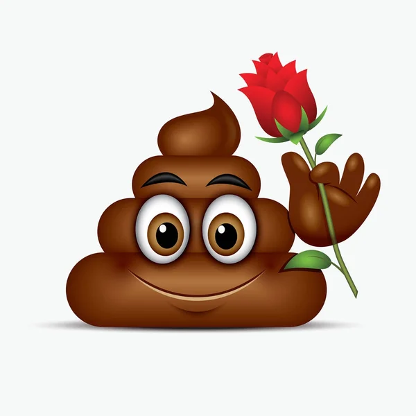 Poo emoticon zeigt Zähne — Stockvektor