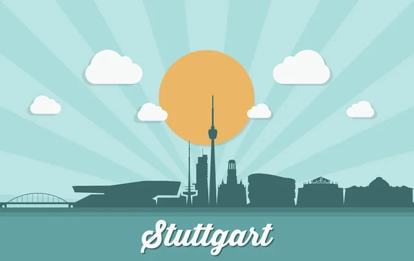 Banner skyline Stuttgart —  Vetores de Stock