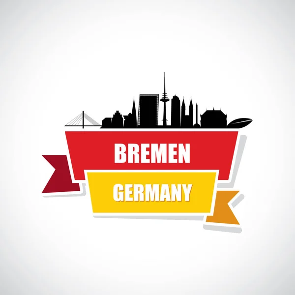 Λεπτομερείς σιλουέτα της Βρέμης, Γερμανία — Διανυσματικό Αρχείο