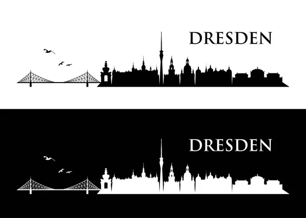 Dresden abstrato Silhueta — Vetor de Stock