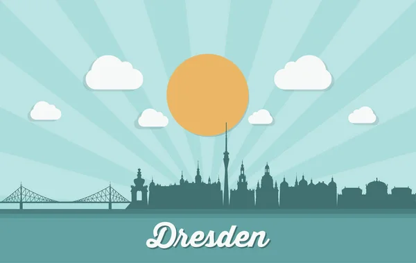 Dresden abstrakte Silhouette — Stockvektor