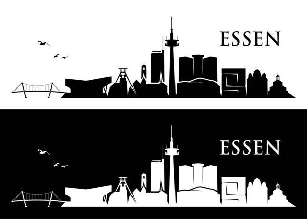 Skyline abstracto de la ciudad de Essen en Alemania — Archivo Imágenes Vectoriales