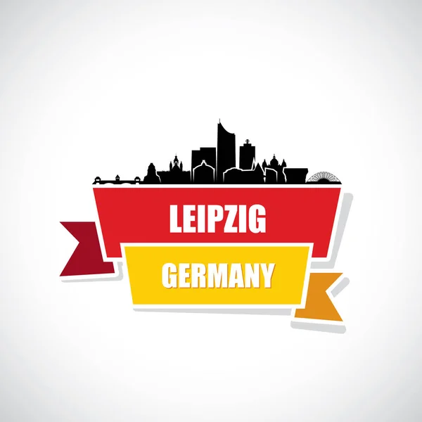 Leipzig city skyline — Stock vektor