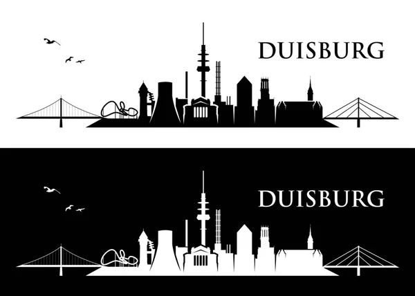 Hamburg Skyline Und Wahrzeichen Silhouette Schwarz Weiß Design Vektor