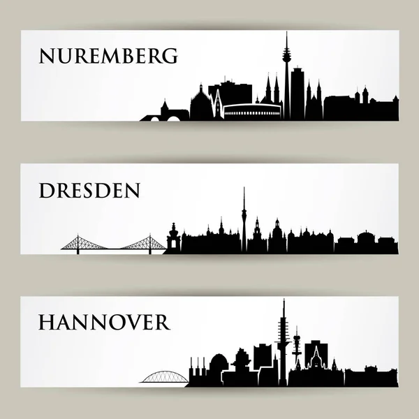 Skyline deutscher Städte — Stockvektor