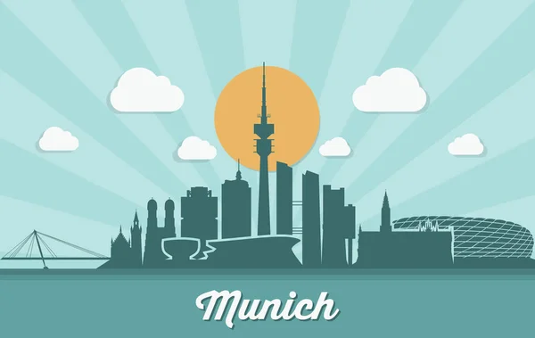 Ciudad munich skyline — Archivo Imágenes Vectoriales