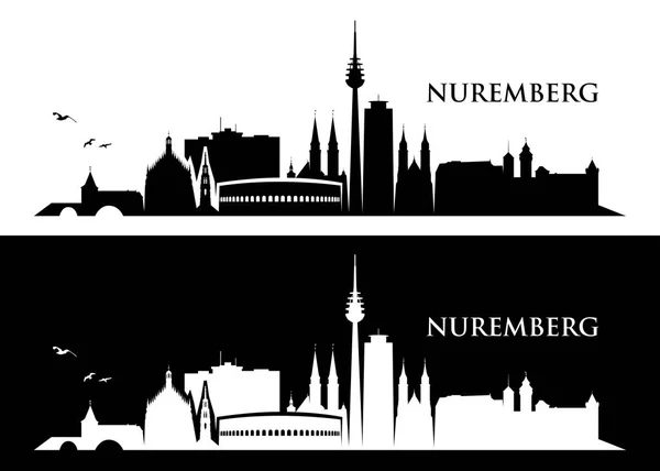 Nuremberg skyline della città — Vettoriale Stock