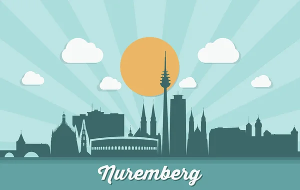 Ciudad de Nuremberg skyline — Archivo Imágenes Vectoriales