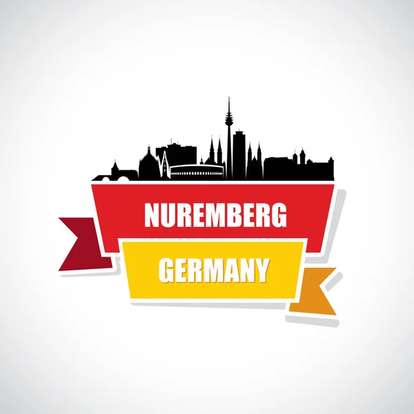 Ciudad de Nuremberg skyline — Vector de stock