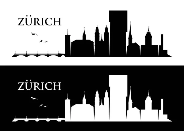 Zurich Suiza ciudad skyline — Vector de stock