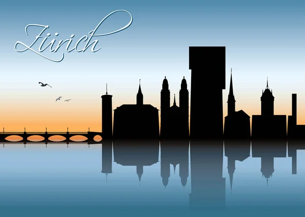 Zurich Suiza ciudad skyline — Vector de stock