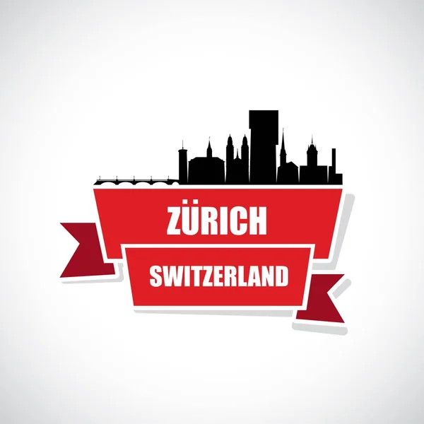 Zürich Schweiz stadens silhuett — Stock vektor