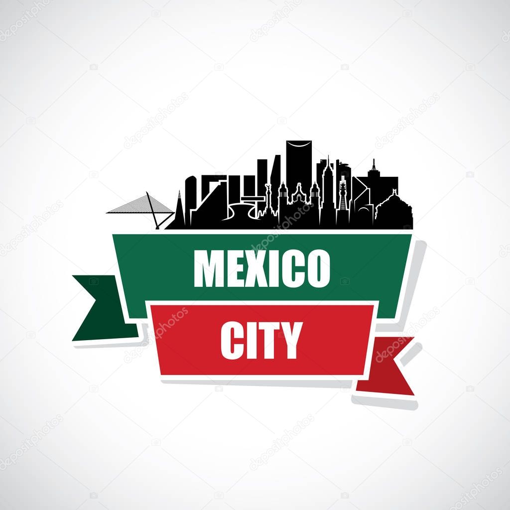 Mexico city skyline  vector illustration