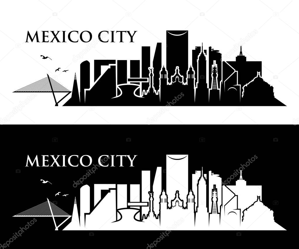 Mexico city skyline  vector illustration