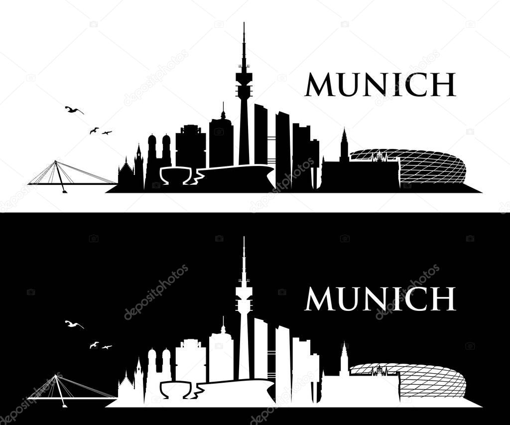 Munich city skyline  vector illustration