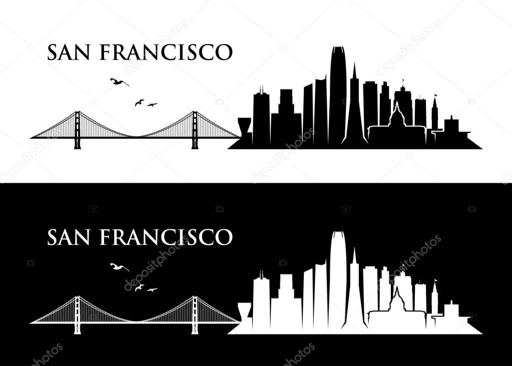 San Francisco city skyline vector illustration