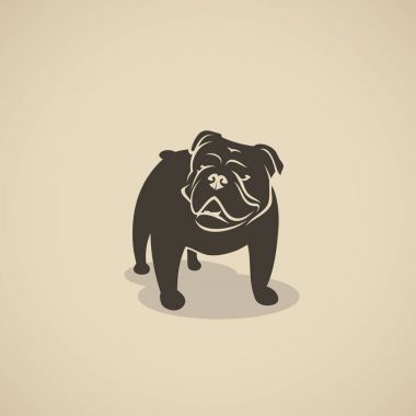 İngilizce bulldog tasarım - vektör çizim