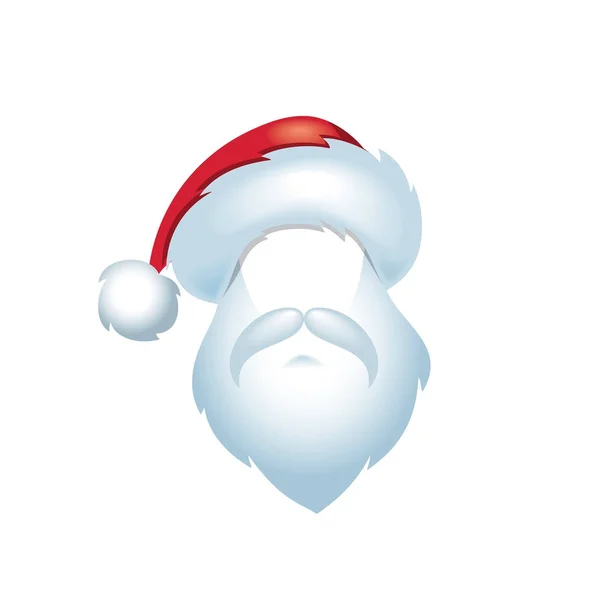 Plantilla Sombrero Barba Santa Claus Ilustración Vectorial — Vector de stock