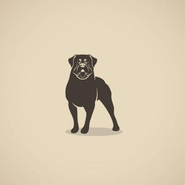 vektör çizim tasarım arka plan üzerinde siyah rottweiler köpek