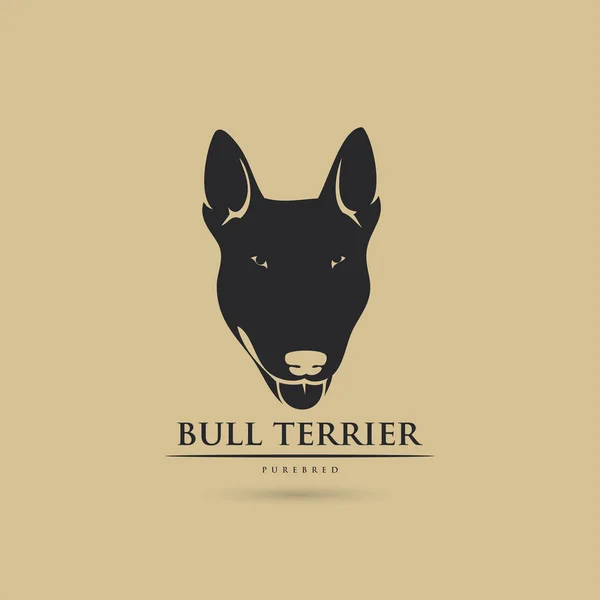 Векторна Ілюстрація Дизайну Чорного Бультер Єра Собаки Коричневому Фоні — стоковий вектор