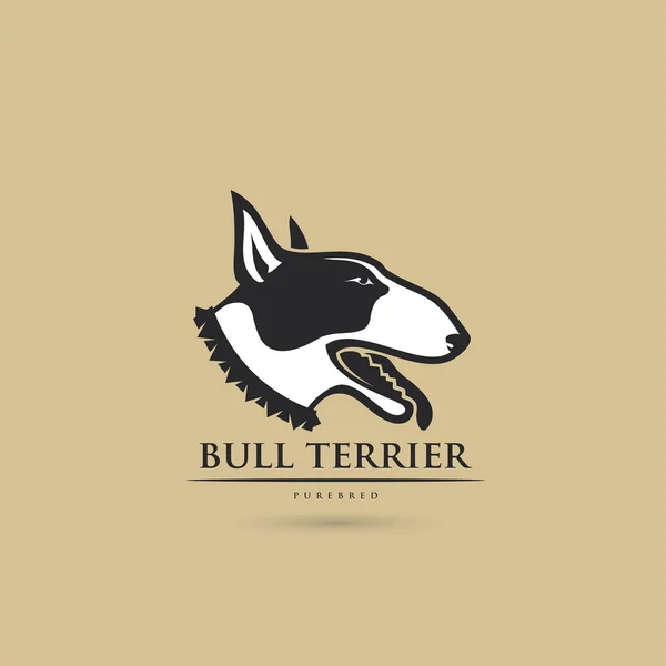 Vektor Illustration Utformningen Bull Terrier Hund Brun Bakgrund — Stock vektor